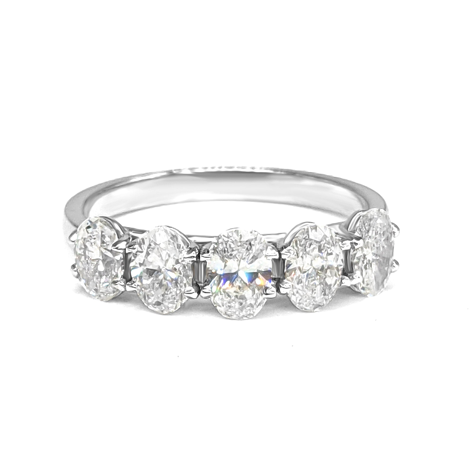 1.15 ct. Oval Diamond Five Stone Band Eagle Claw Trellis Style-VIRABYANI